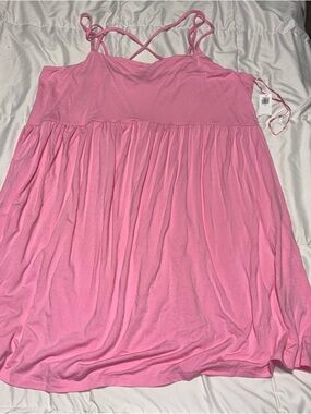 Old Navy Fit & Flare Strappy Mini Dress  Pink - sz 2X - NWT